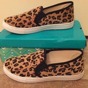 Leopard slip on sneakers